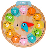 Petit Collage: Multi-Language Learning Clock Puzzle - Multi-Coloured