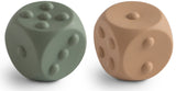 Mushie: Dice Press Toy - Dried Thyme/Natural (2 Pack)