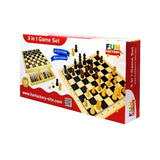 Fun Factory: Wooden 3-In-1 Chess, Checkers & Backgammon Game