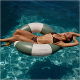 Sunnylife: Slim Tube Pool Ring - Olive Stripe
