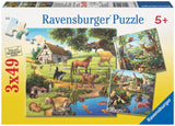 Ravensburger: Farm, Forest, & Zoo (3x49 Jigsaws) Board Game
