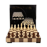 Dal Rossi: Wooden Inlaid with Drawers - 14" Chess Set Board Game