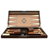 Dal Rossi: Backgammon - 18" Crocodile Engraved Design Board Game