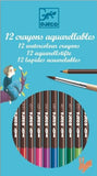 Djeco Design 12 Watercolour Pencils - Classic