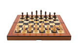 Dal Rossi Walnut Gloss Finish Folding Chess Set - 40cm
