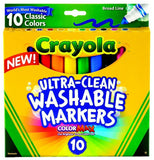Crayola: 10 Ultra Clean Classic Broadline Markers