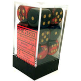 Chessex Gemini 16mm D6 Dice Block: Black-Red/Gold