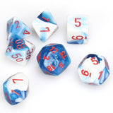 Chessex Polyhedral Dice Set: Astral Blue, White & Red