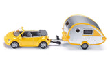 Siku: VW Beetle Convertible Car with Caravan
