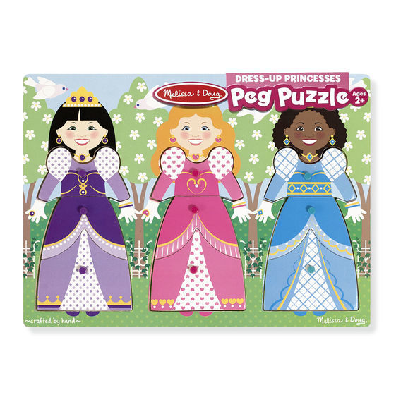 Melissa & Doug: Dress-Up Princesses Peg Puzzle - 9 Pieces