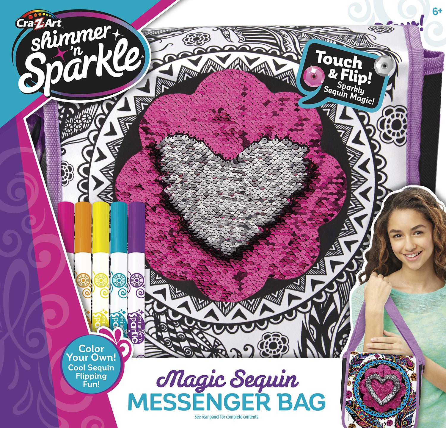 Cra-Z-Art: Shimmer 'n Sparkle- Colour Your Own Magic Sequins Messenger Bag