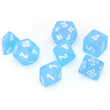 Chessex: Polyhedral 7-Die Set - Frosted Caribbean Blue with White