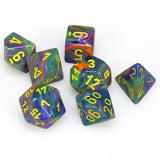Chessex: Polyhedral 7-Die Set - Festive Rio with Yellow
