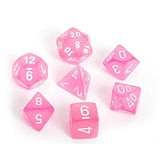 Chessex: Polyhedral 7-Die Set - Frosted Pink with White