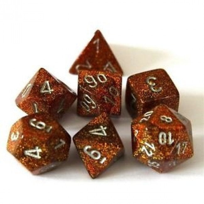 Chessex: Polyhedral 7-Die Set - Gold with Silver