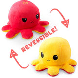 TeeTurtle: Reversible Mini Plush - Octopus (Red/Yellow)