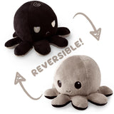 TeeTurtle: Reversible Mini Plush - Octopus (Black/Grey)