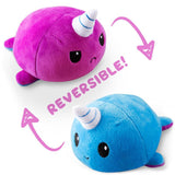 TeeTurtle: Reversible Mini Plush - Narwhal (Purple/Blue)