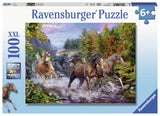 Ravensburger: 100 Piece Puzzle - Rushing River Horses