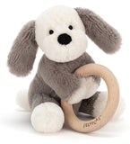 Jellycat: Shooshu Puppy - Plush & Wooden Ring (Small)