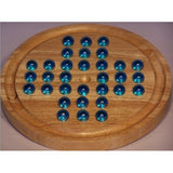 Solitaire Wood with Marbles (Assorted Colour Marbles)