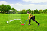 Mini Hockey Goal Set with Plastic Pole & Net + 2 Stick + 1 Ball