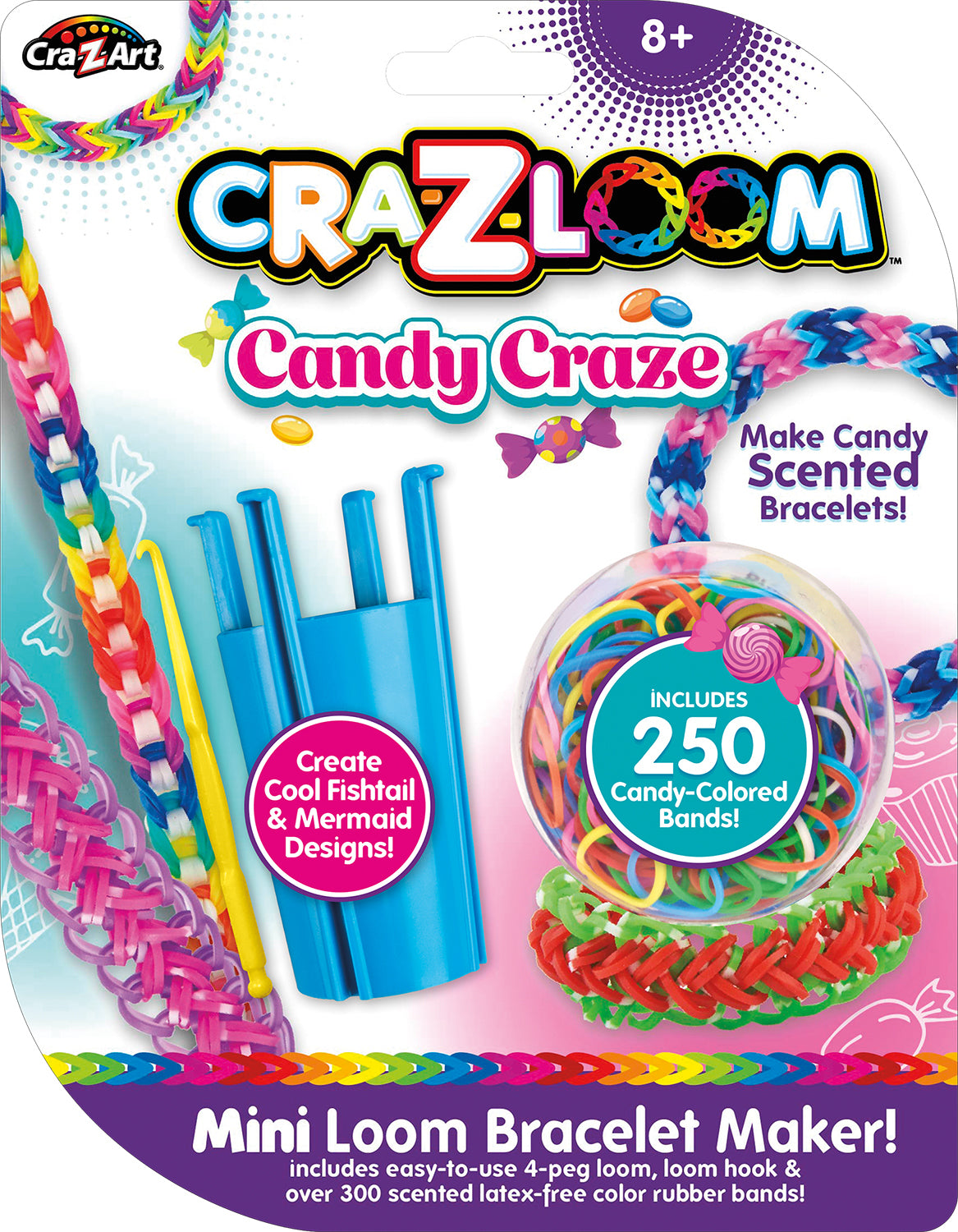 Cra-Z-Art - Cra-Z-Loom - Neon Glow - Green Mini Loom Bracelet Maker - 250  Bands 