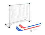 Mini Hockey Goal Set with Plastic Pole & Net + 2 Stick + 1 Ball