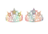 Pink Poppy: Pastel Rainbow Chunky Glitter Star Crown
