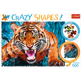 Crazy Shapes! Facing Tiger (600pc Jigsaw)