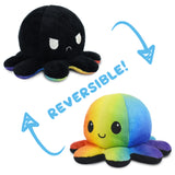 TeeTurtle: Reversible Plushie - Octopus (Black/Rainbow)