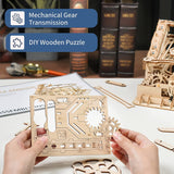DIY Mechanical Wooden Puzzle (Waterwheel Coaster Marble Run)