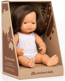 Miniland: Anatomically Correct Baby Doll - Caucasian Girl (38 cm/Brunette)