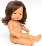 Miniland: Anatomically Correct Baby Doll - Caucasian Girl (38 cm/Brunette)