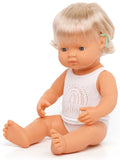 Miniland: Anatomically Correct Baby Doll - Caucasian Girl, with Hearing aid & Underwear (38 cm)