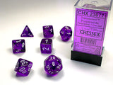 Chessex: Translucent Polyhedral Dice Set - Purple/White