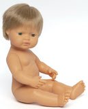 Miniland: Anatomically Correct Baby Doll - Blond Caucasian Boy (38cm)