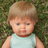 Miniland: Anatomically Correct Baby Doll - Blond Caucasian Boy (38cm)