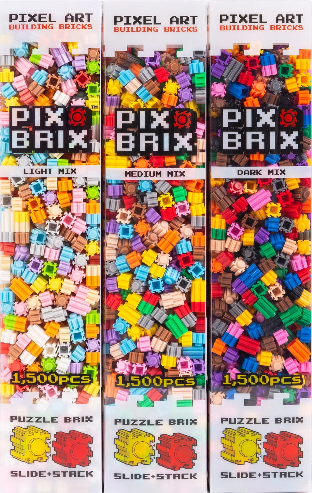  Pix Brix Pixel Art Puzzle Bricks - 3,000 Piece Pixel Art  Container, 12 Color Light Palette - Interlocking Building Bricks, Create 2D  and 3D Builds Without Water or Glue - Stem