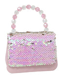 Pink Poppy: Rainbow Butterfly - Flip Sequin Hard Handbag (Pink & Gold)