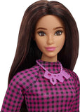 Barbie: Fashionistas Doll - Curvy, Black Hair, Pink & Black Checkered Dress